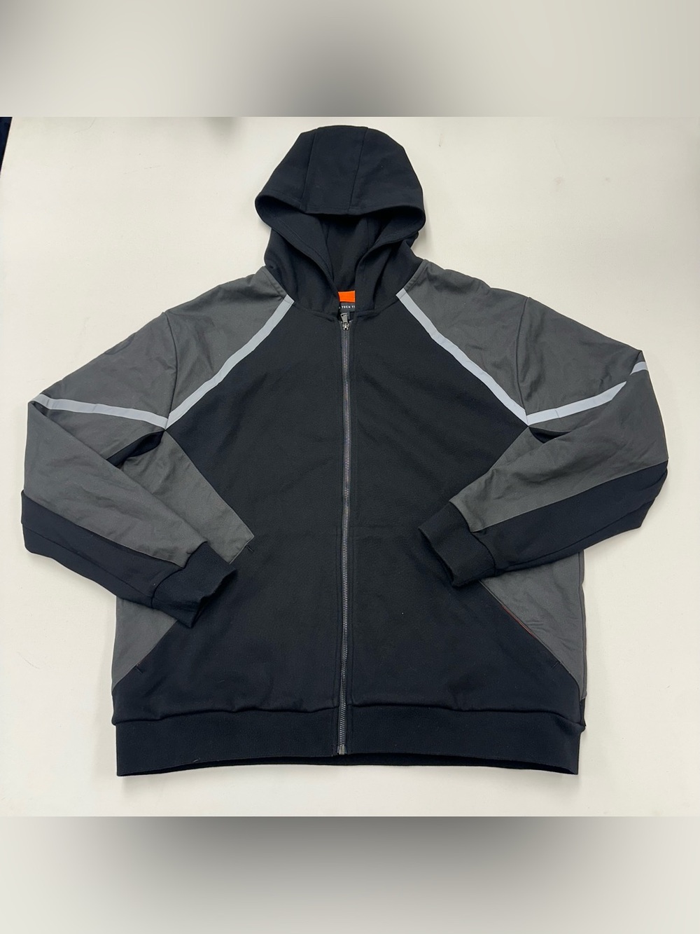 Linus Tech Tips LTT Stealth Hoodie Mens 2XL Black Gray Full Zip Reflective Gamer